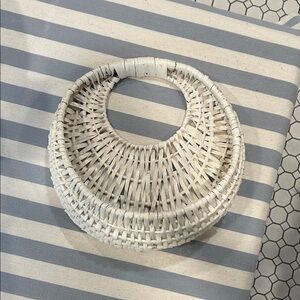 Stylish White Woven Wall Mounted Basket  (Great for Doors)
